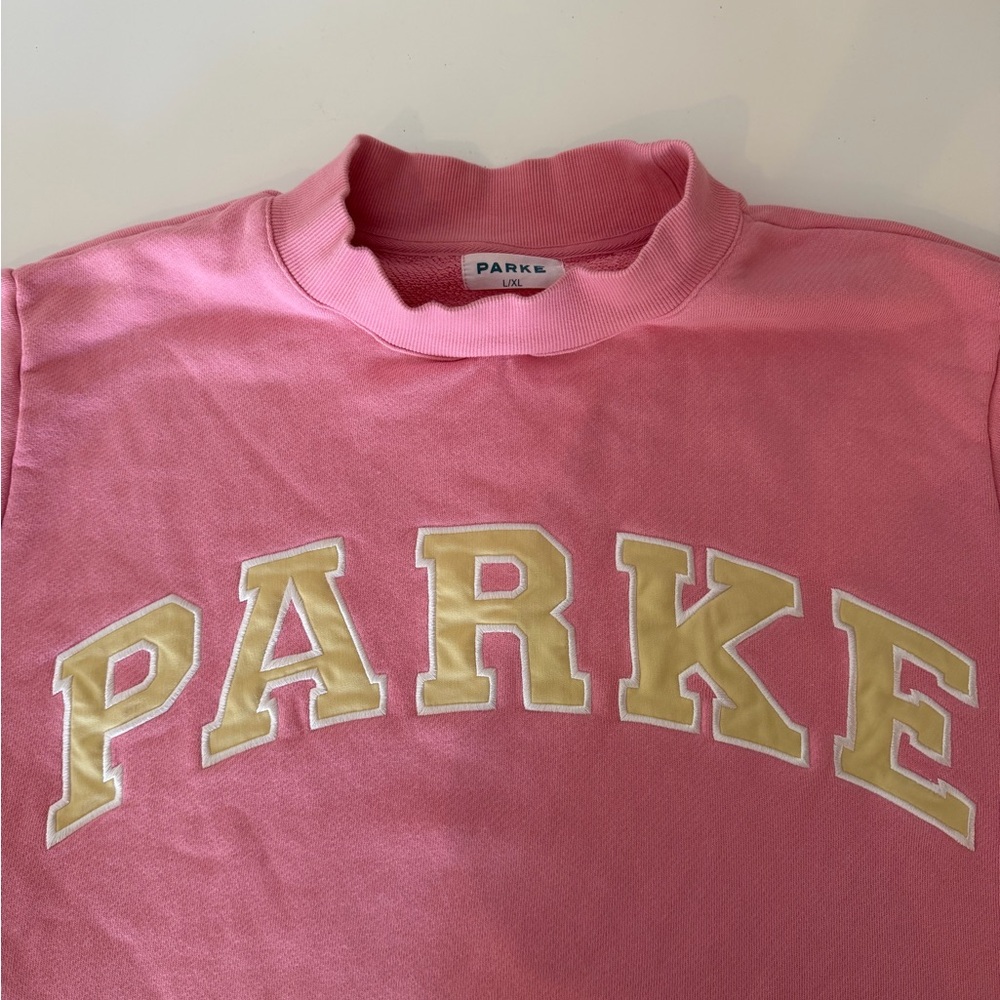PARKE Pink and Yellow Summerland Mockneck